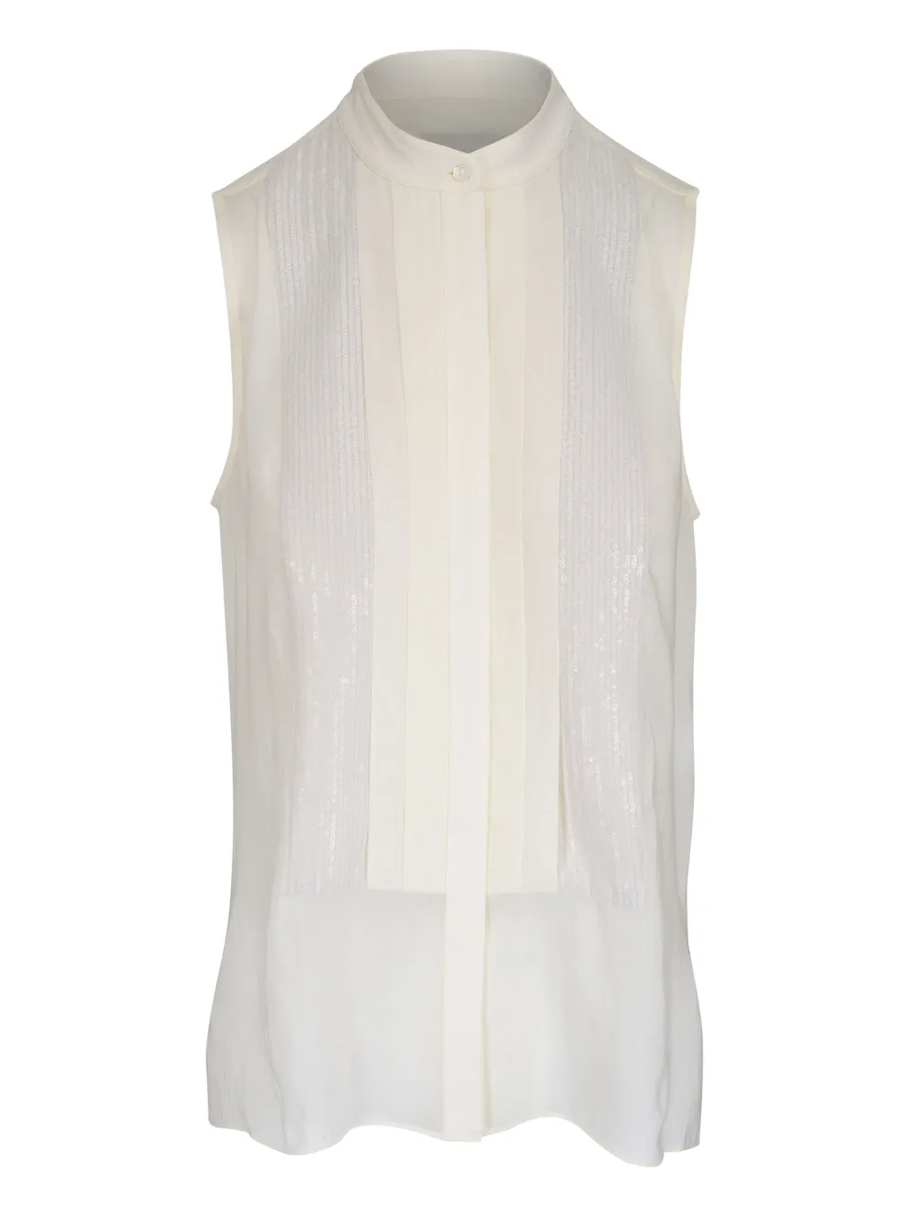 TWP collarless blouse | White | Image 1