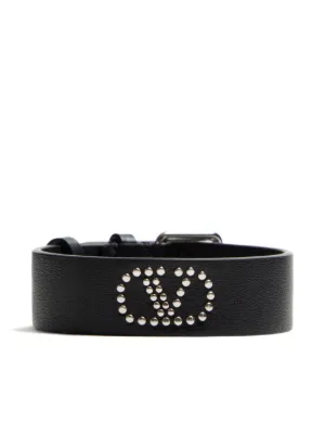 Valentino Garavani Vロゴ シグネチャー レザーブレスレット