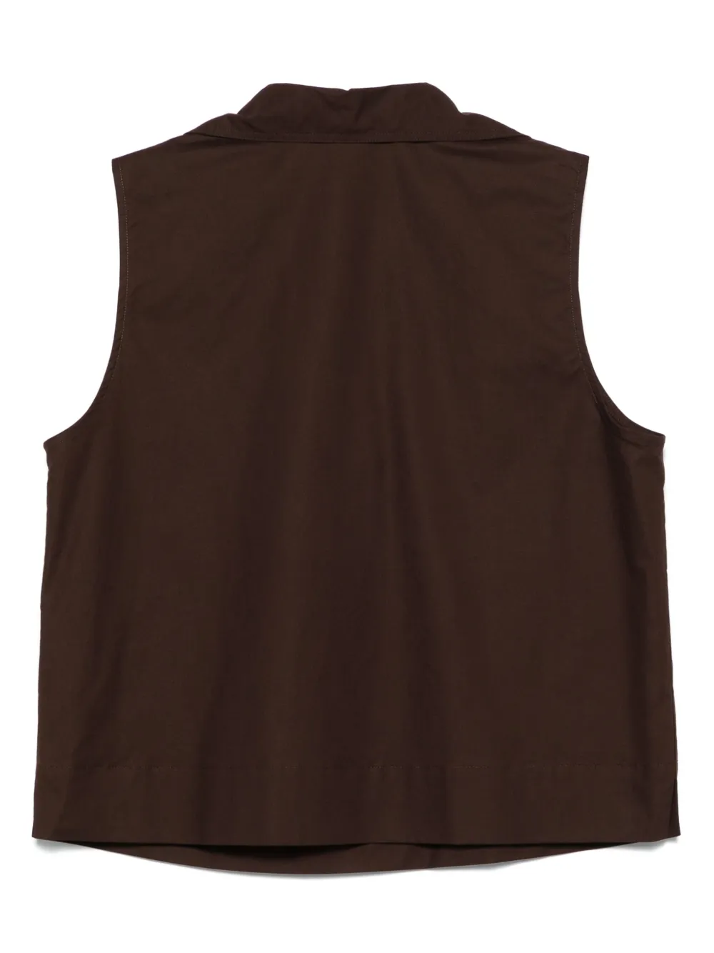Seventy Popeline mouwloze top - Bruin