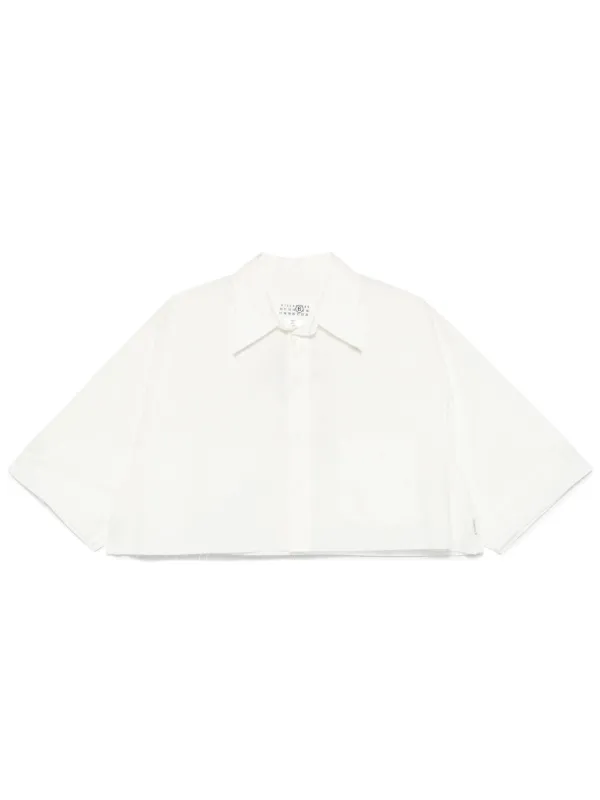 MM6 クロップドTシャツ ホワイト MM6 Maison Margiela - Margiela 6 Quaderno T-shirt | HBX