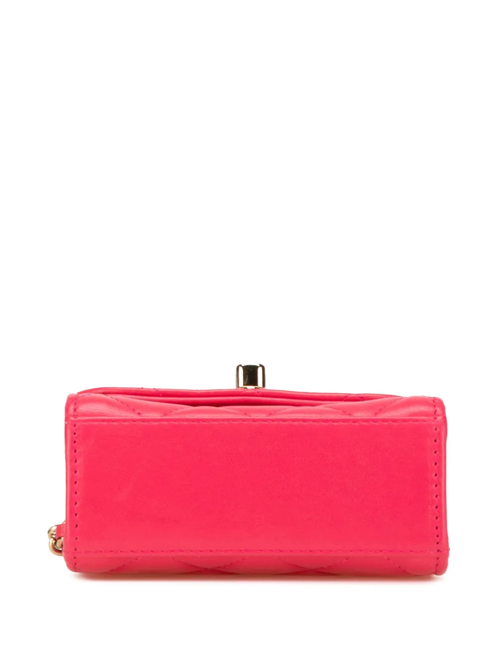 Pre-owned Chanel 2019 Mini Lambskin Trendy Cc Clutch With Chain Crossbody Bag In Pink