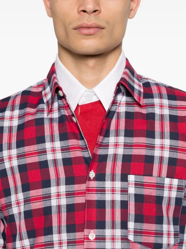 Comme Des Garçons Shirt Checked Shirt | Red | FARFETCH CZ
