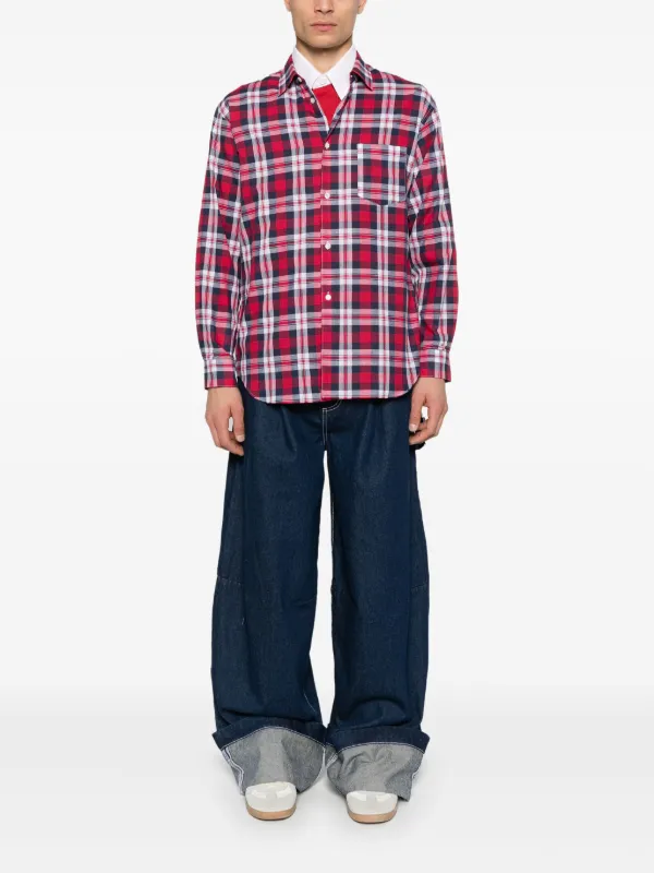 Comme Des Garçons Shirt Checked Shirt | Red | FARFETCH CZ