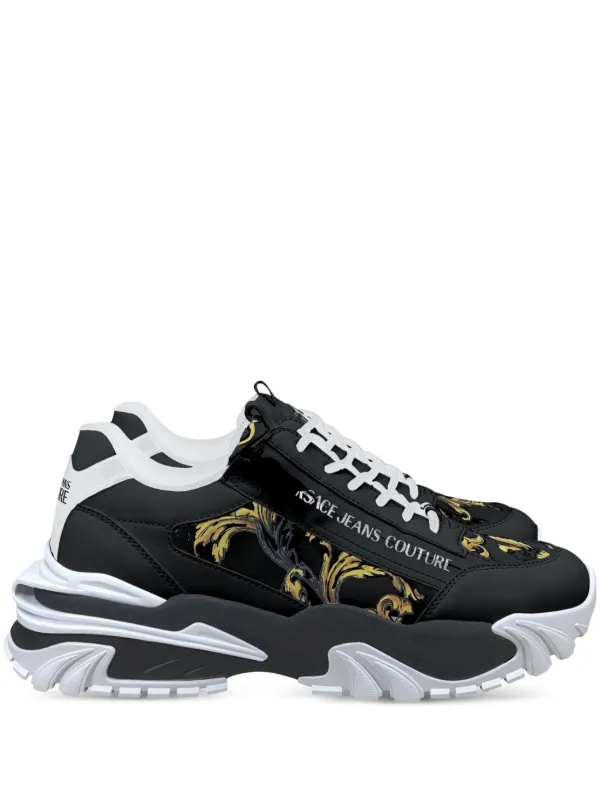 ★VERSACE★トレイル トラック スニーカー Trail Trek Chain Couture Sneakers Black,Gold | VERSACE US