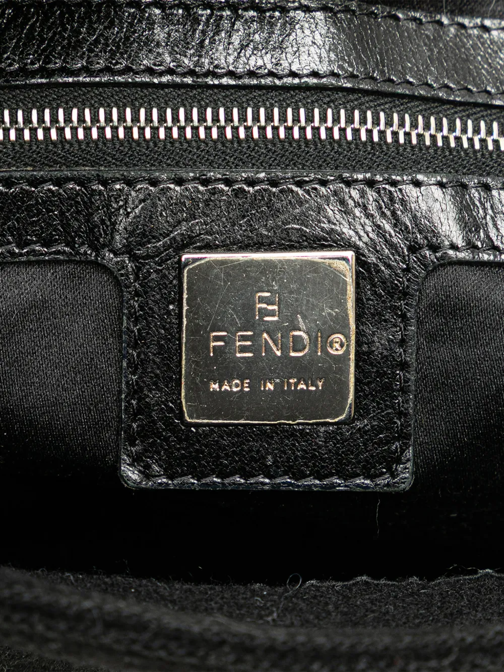 Pre-owned Fendi 2000-2010 Wool Mamma Forever Shoulder Bag In Black