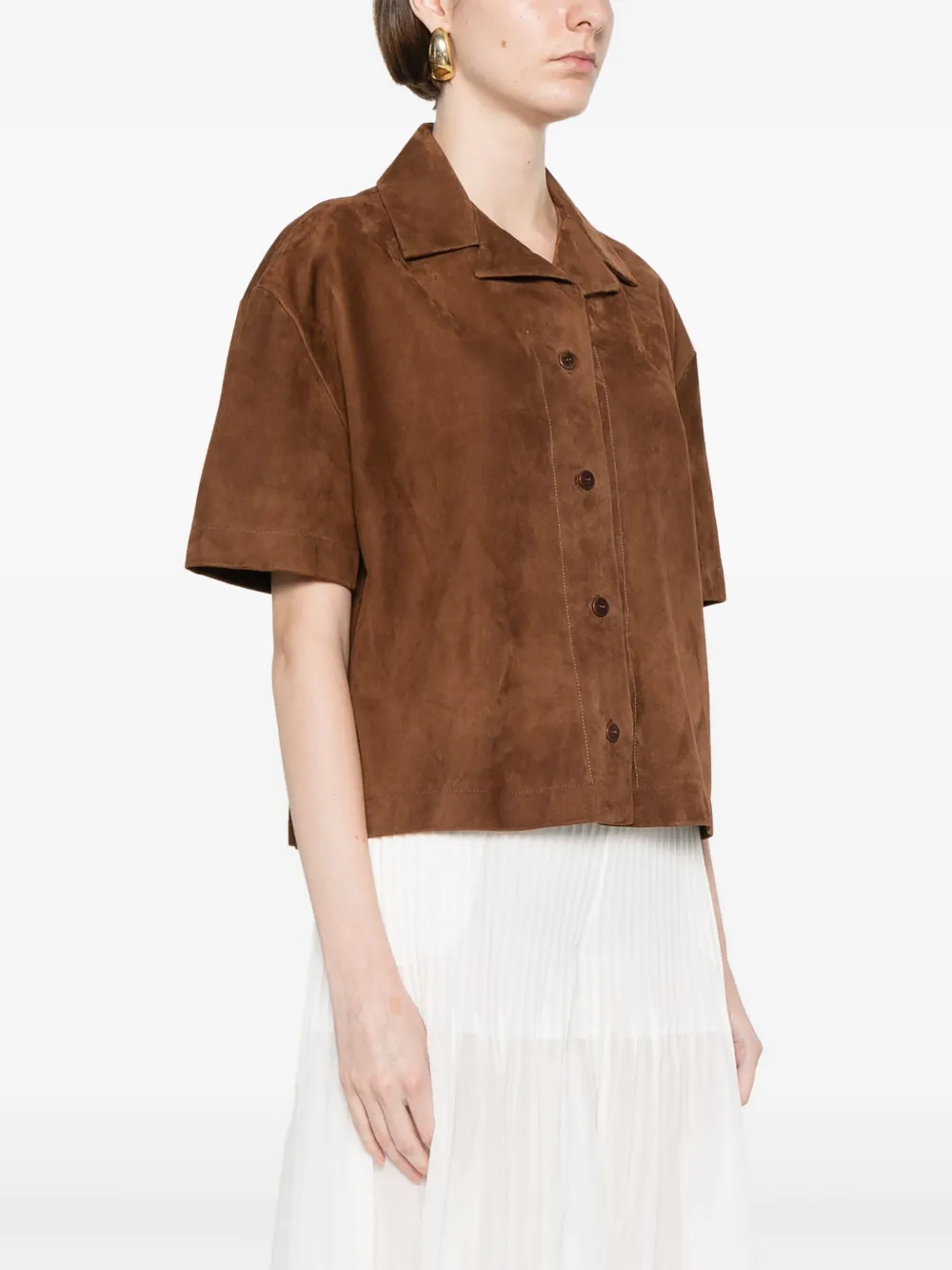 Ermanno Scervino Suède blouse Bruin