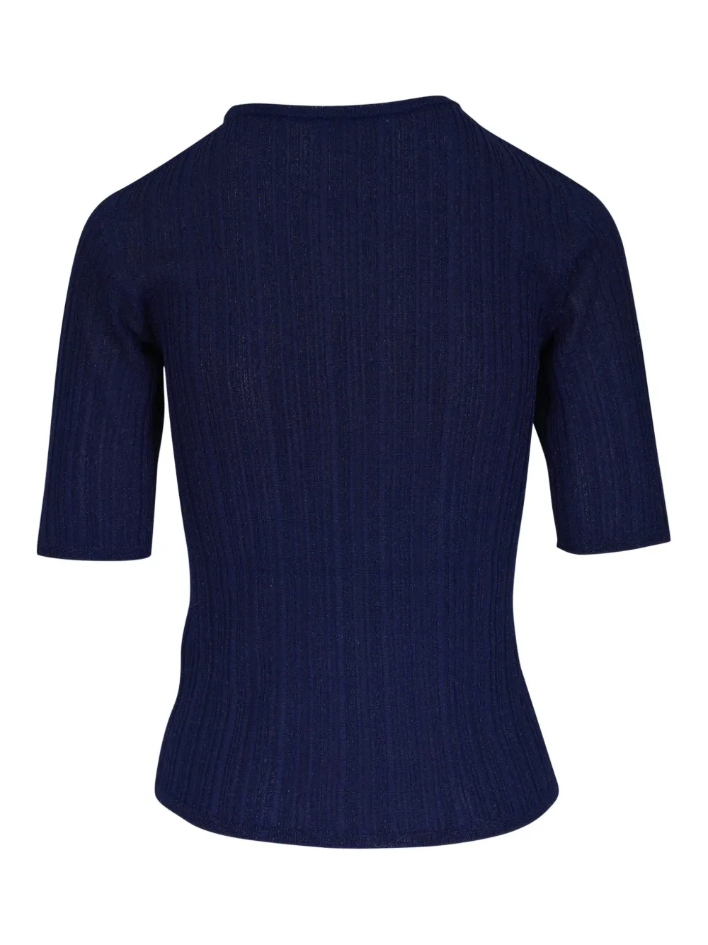 Majestic Filatures Geribbeld T-shirt Blauw