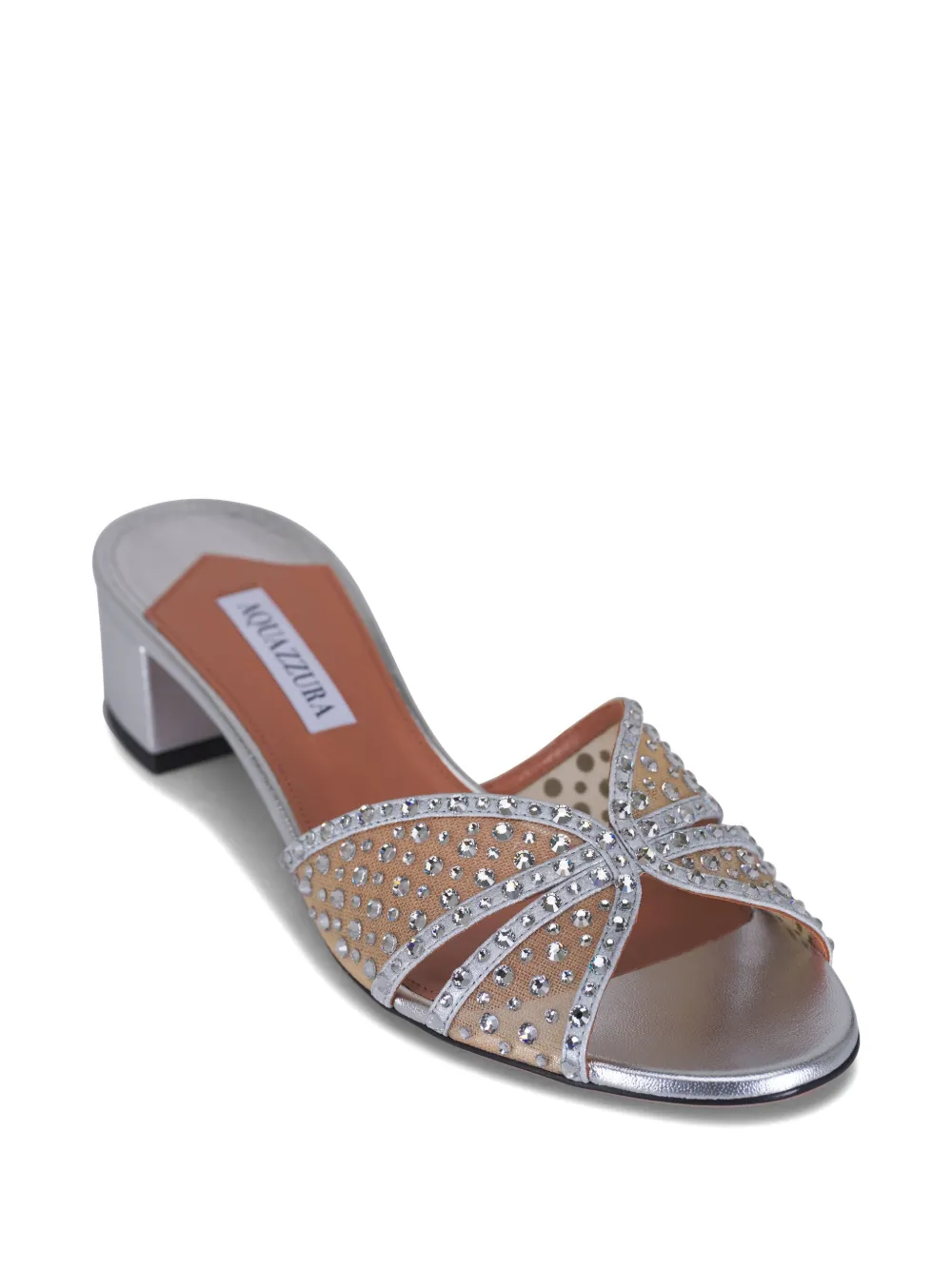Aquazzura 35 mm Crystal Lover sandalen Zilver