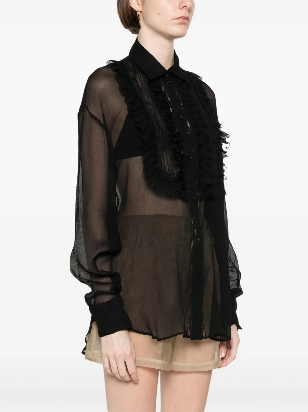 Ermanno Scervino Zijden blouse Zwart