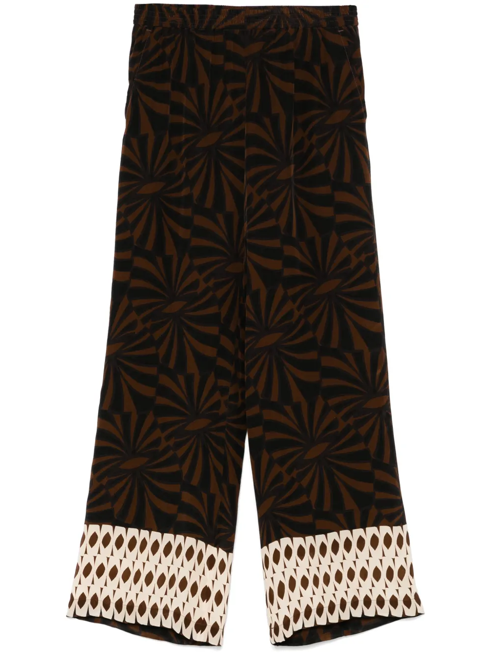 Seventy printed crepe trousers | Brown | Image 1