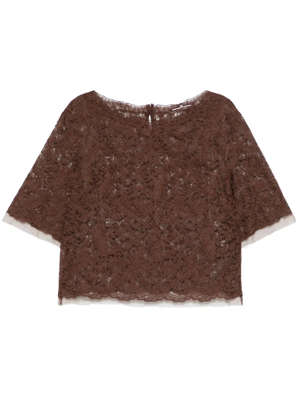 Ermanno Scervino Blouse met kant Bruin