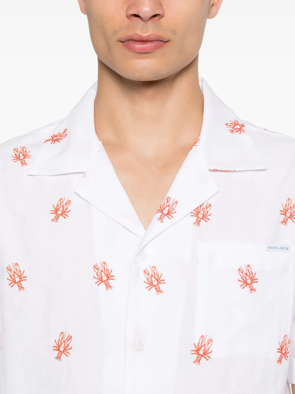 Shop Maison Labiche Lobster Germain Shirt In White