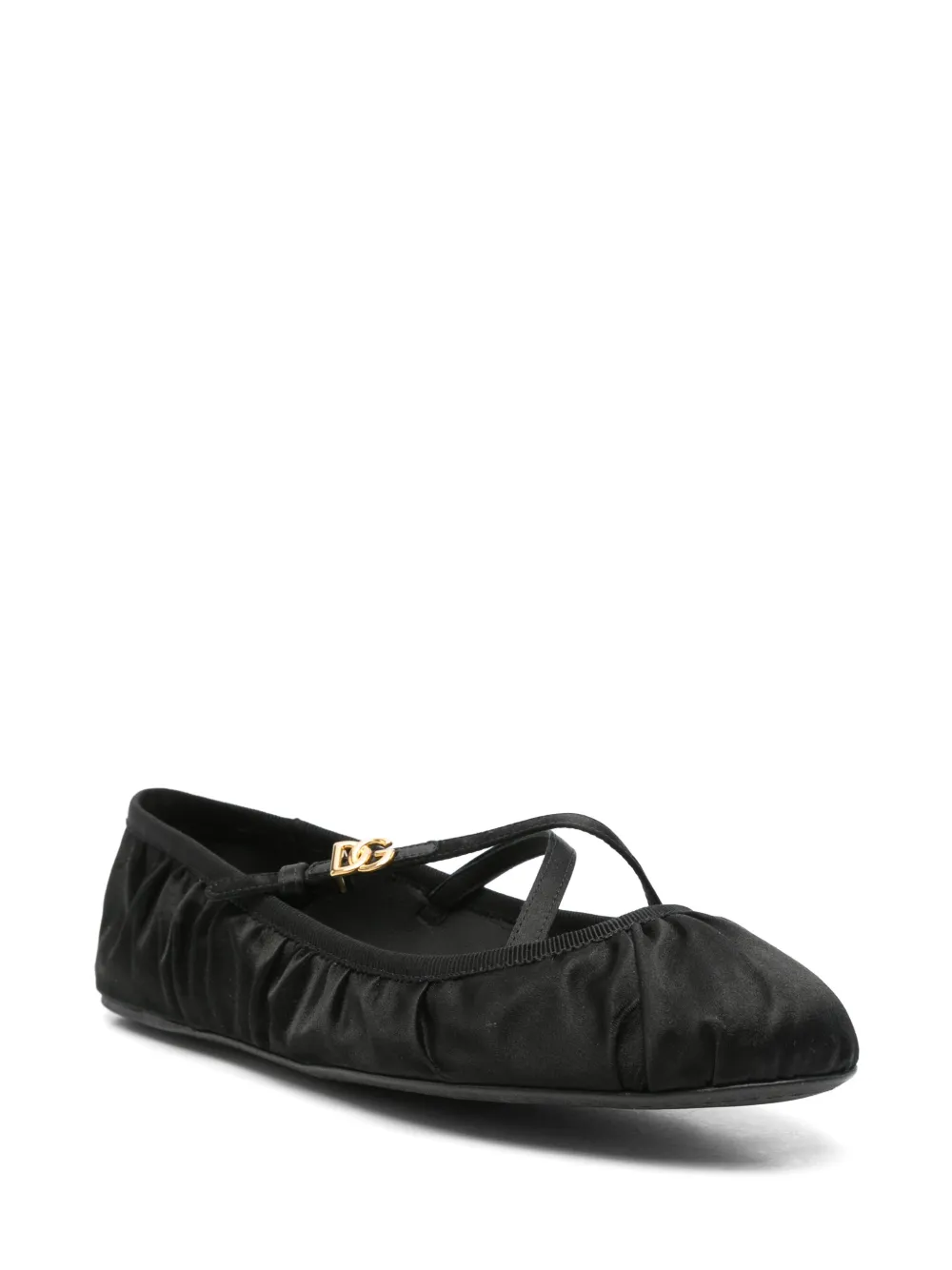 Dolce & Gabbana logo-buckle ballet flats Black