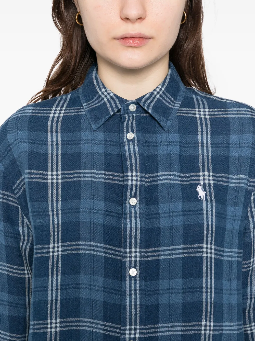 Polo Ralph Lauren Geruit blouse Blauw