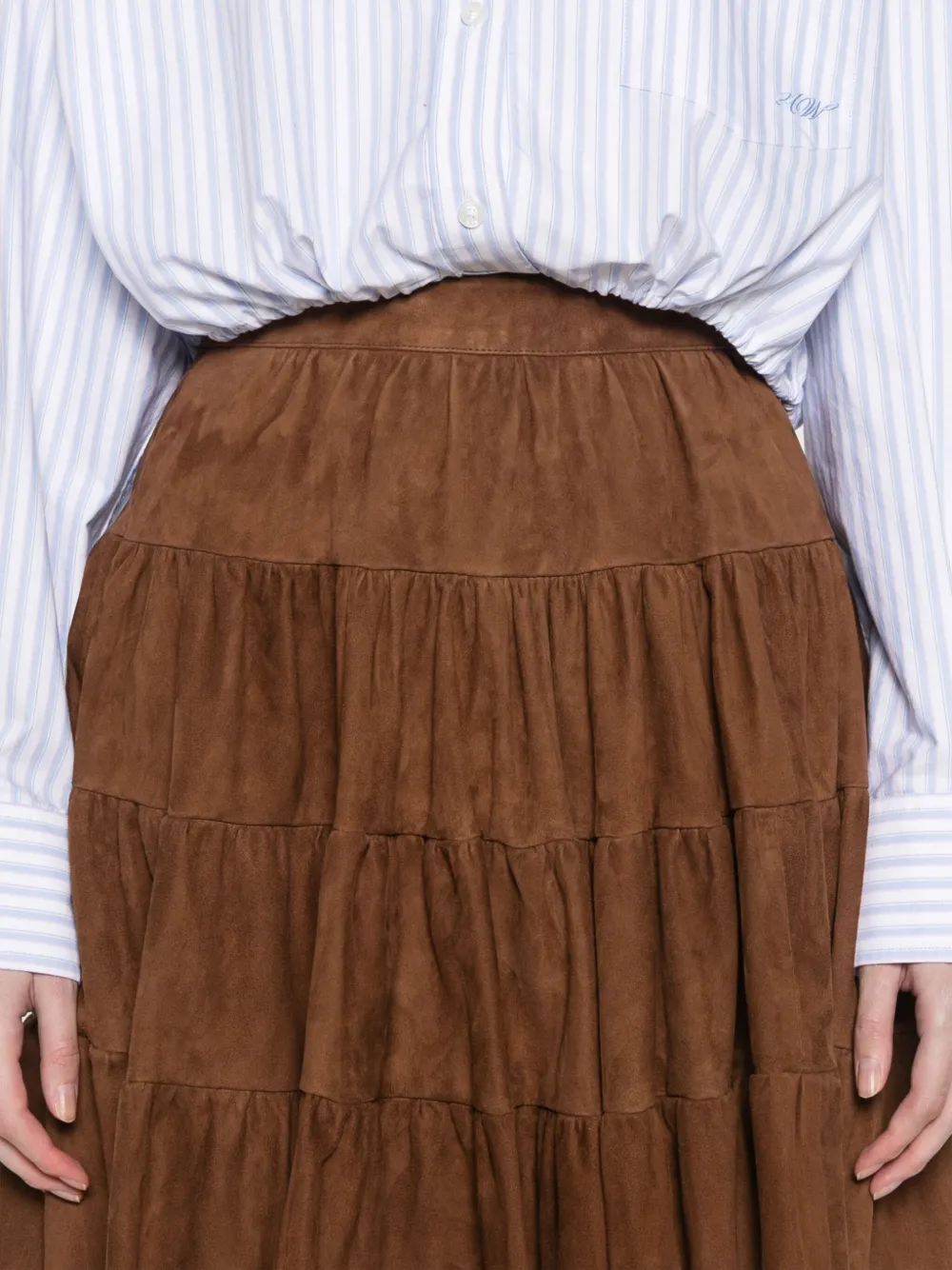 Ermanno Scervino Suède mini-rok Bruin