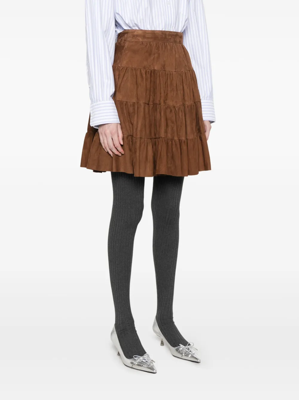 Ermanno Scervino Suède mini-rok Bruin