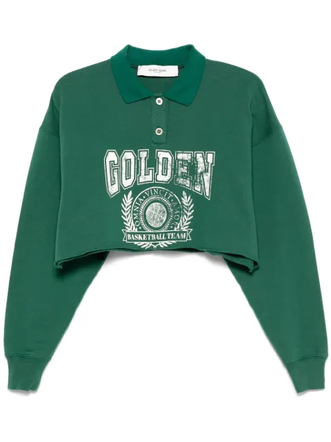Golden Goose printed cropped polo top