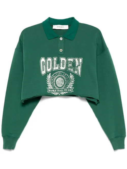 Polo imprimé à coupe crop - Golden Goose - Modalova