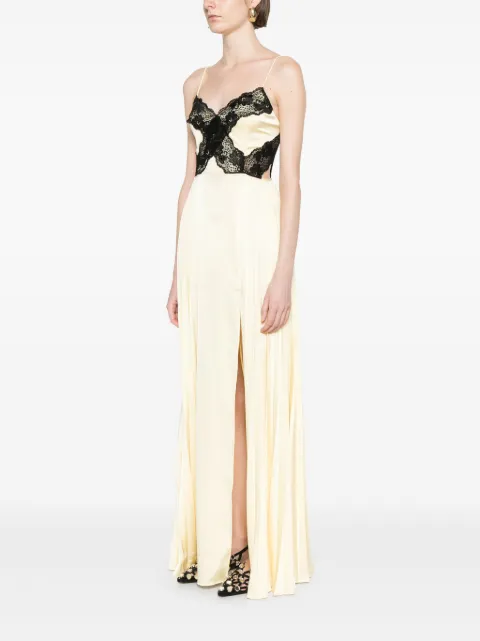 Self-Portrait satin lace maxi dress SS25039XY - 2