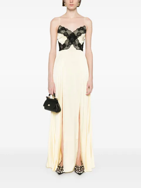 Self-Portrait satin lace maxi dress SS25039XY - 1
