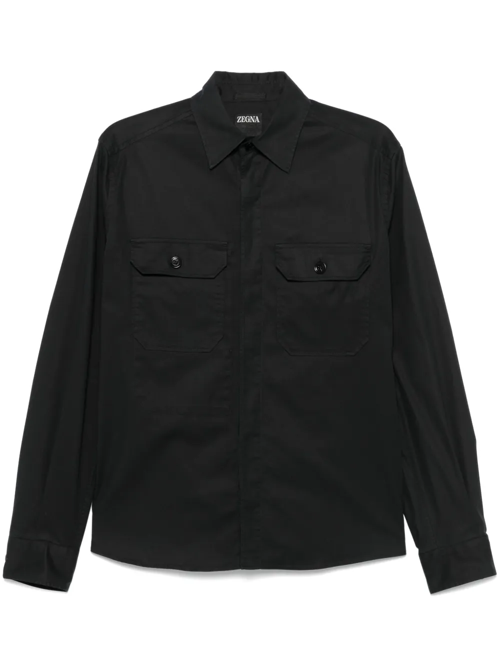 Zegna camisa de algodón | negro | Image 1