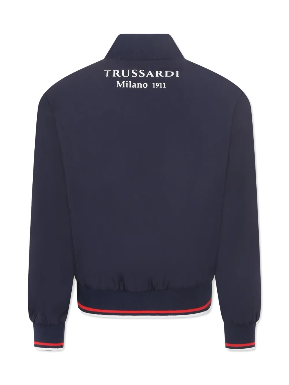 TRUSSARDI JUNIOR logo-print bomber jacket - Blauw