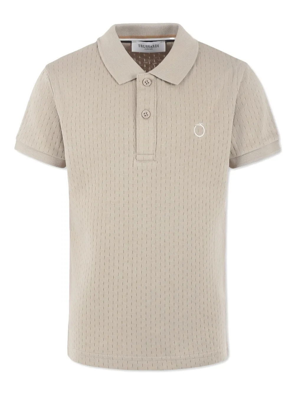 Trussardi Junior Cotton Polo Shirt In Neutrals