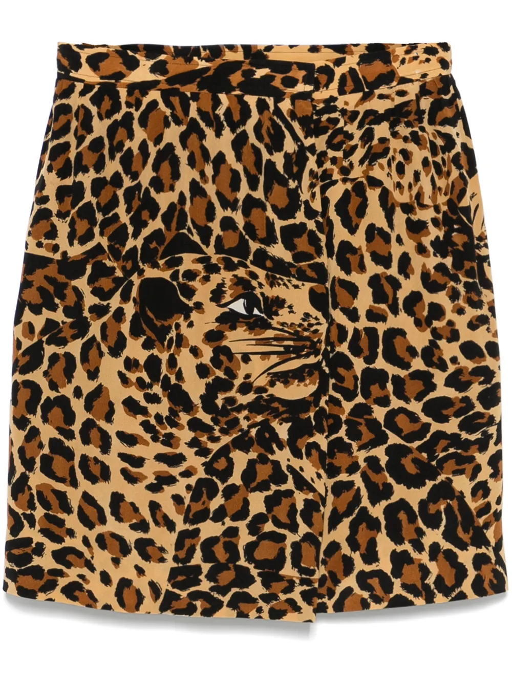 leopard-print mini skirt