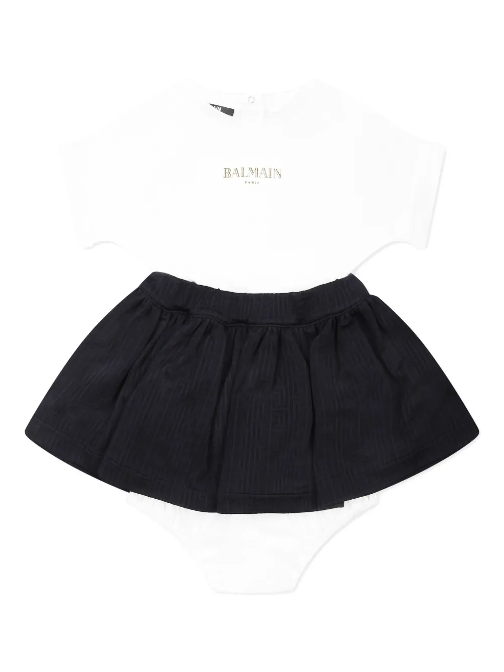 Balmain Kids Jurk met logoprint Wit