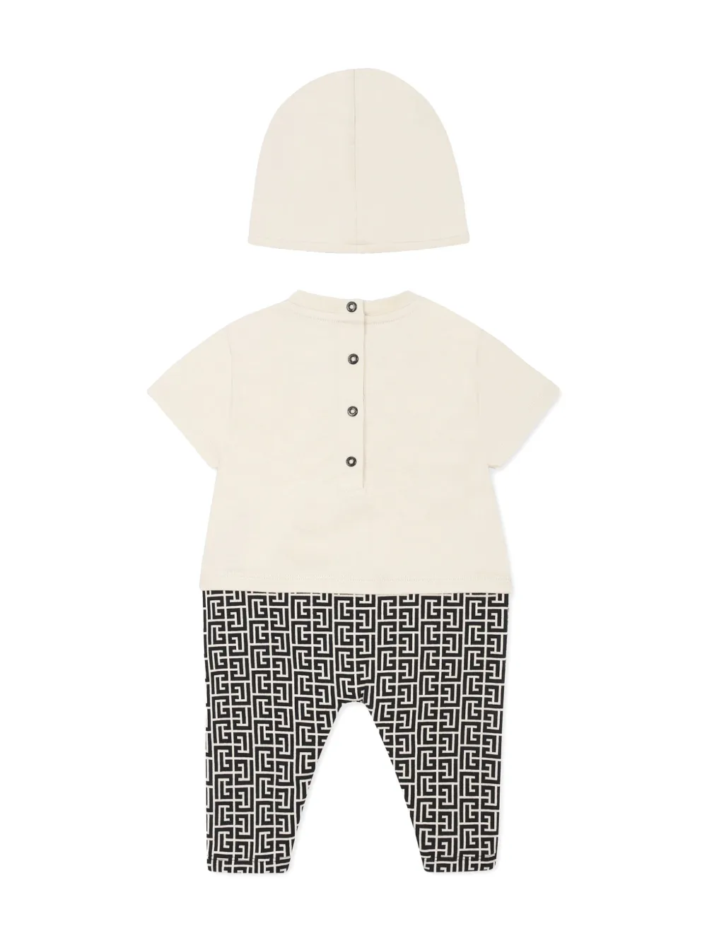 Balmain Kids logo-print babygrow set - Beige