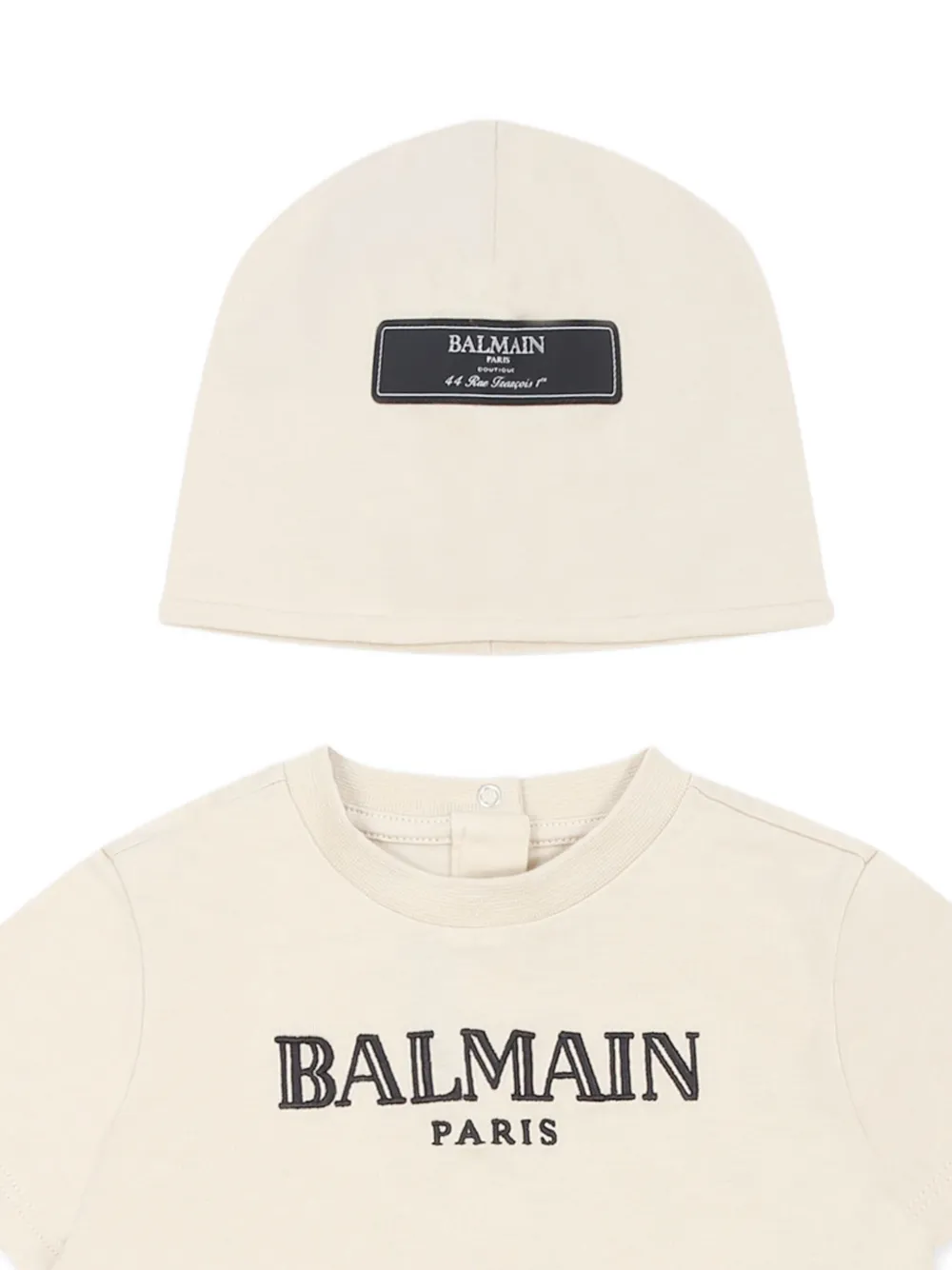 Balmain Kids Babypakje met logoprint Beige