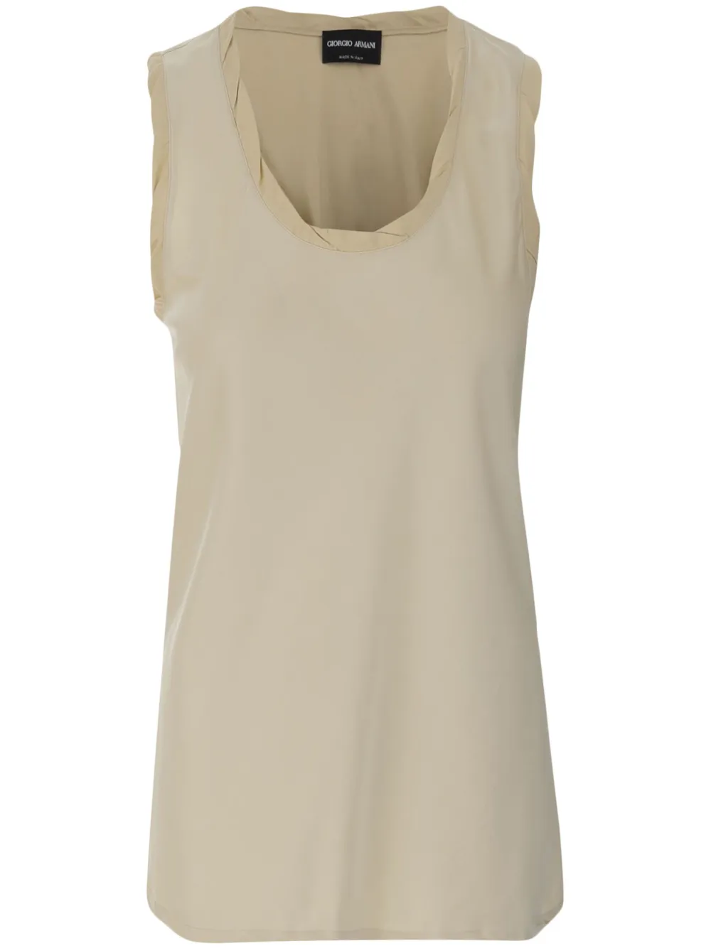 Giorgio Armani Lang gilet met diepe ronde hals Beige