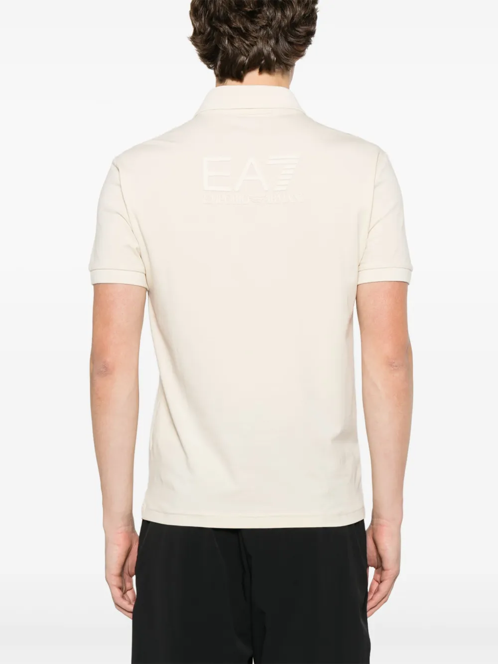 Ea7 Emporio Armani Poloshirt met logo-reliëf Beige