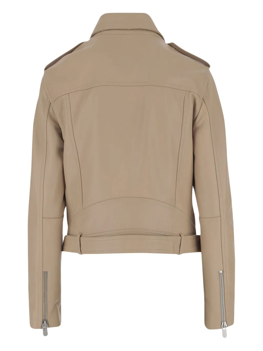 PINKO Leren bikerjack - Beige