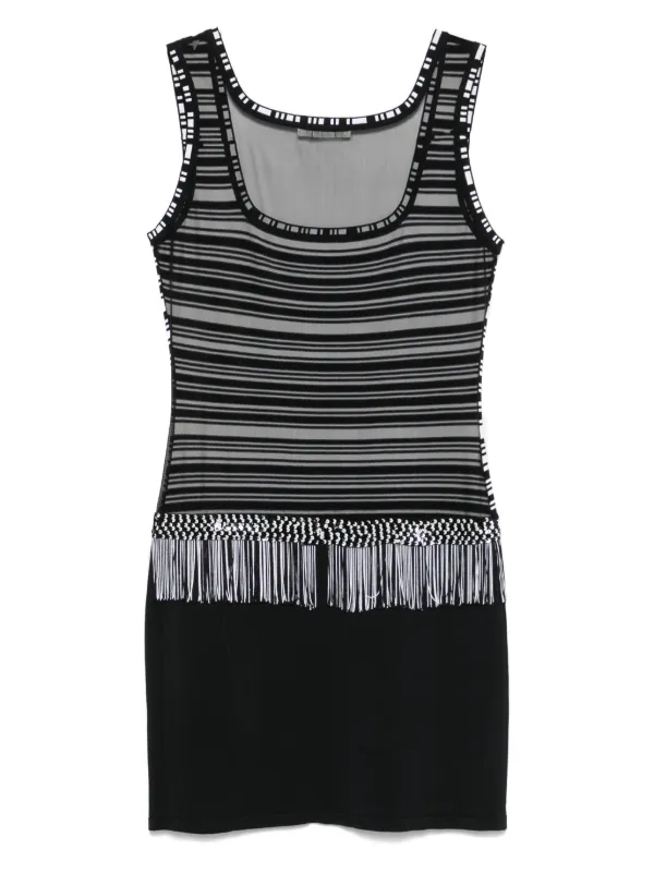 Christian Dior Pre-Owned Striped Mini Dress | Black | FARFETCH