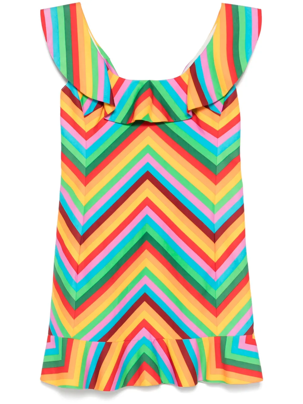 zigzag-print mini dress