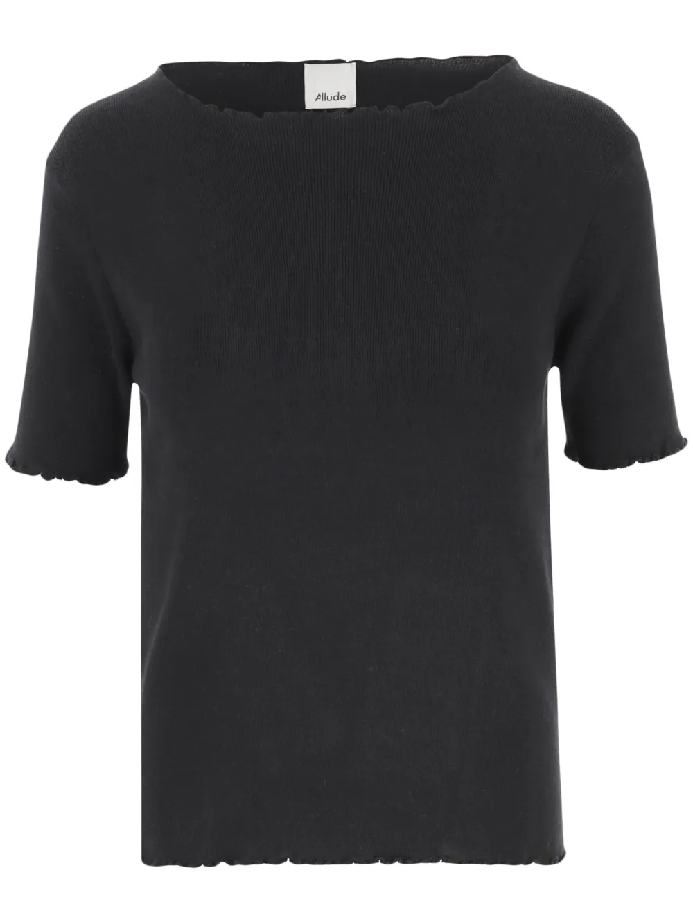 Allude T-shirt met boothals Zwart