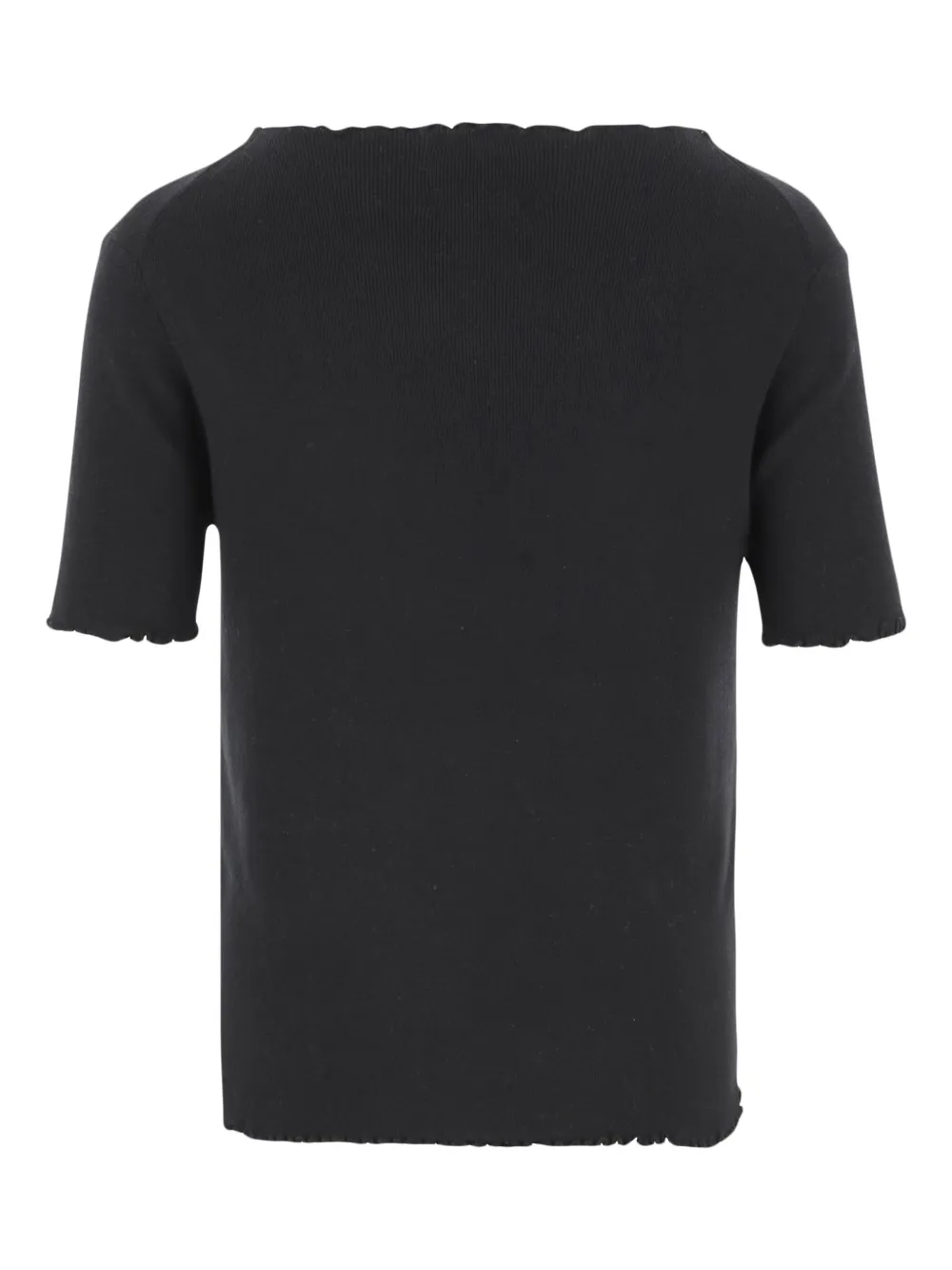 Allude T-shirt met boothals - Zwart