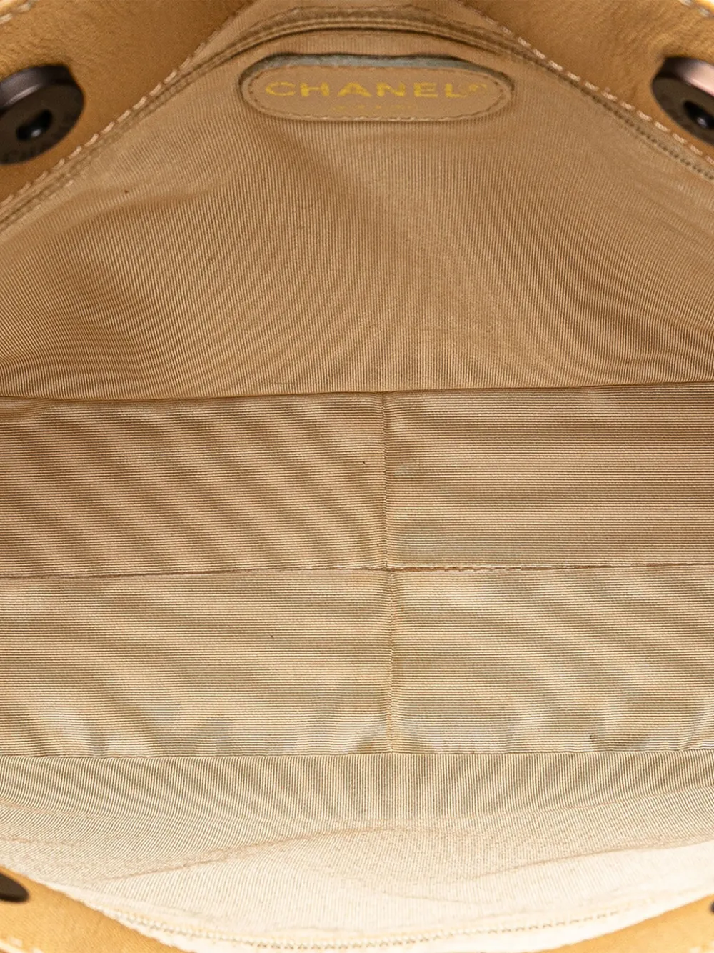 Pre-owned Chanel 1997-1999 Cc Caviar Tortoise Chain Tote Bag In Brown