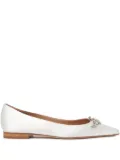 Scarosso rhinestone-embellished ballerina shoes - White