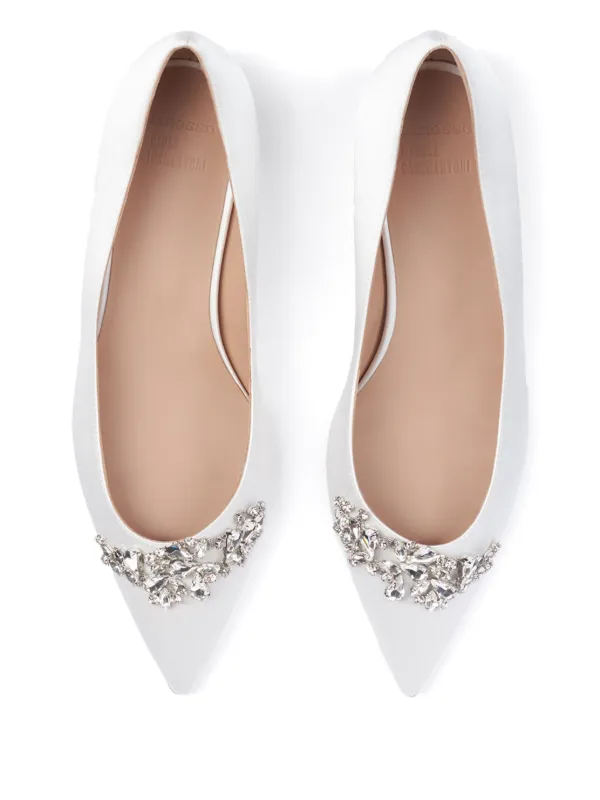Scarosso rhinestone-embellished Ballerina Shoes White FARFETCH PH