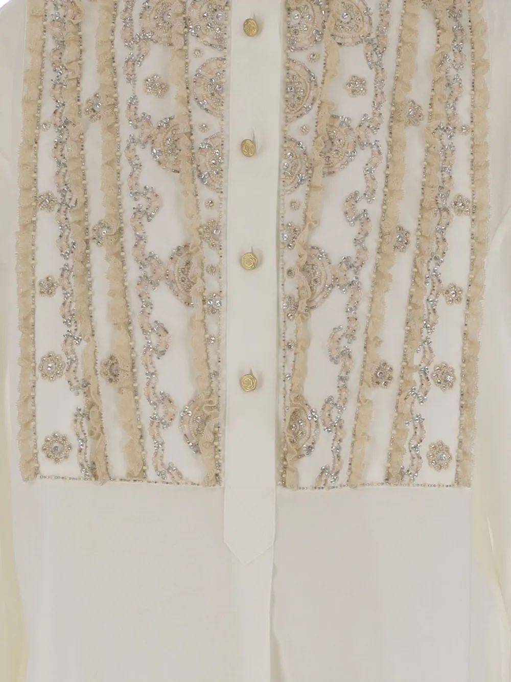 Valentino Garavani Katoenen blouse met borduurwerk en kralen Wit