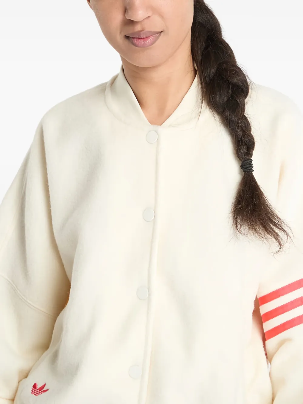 Adidas Originals Originals Fleece Bomber Jacket In White