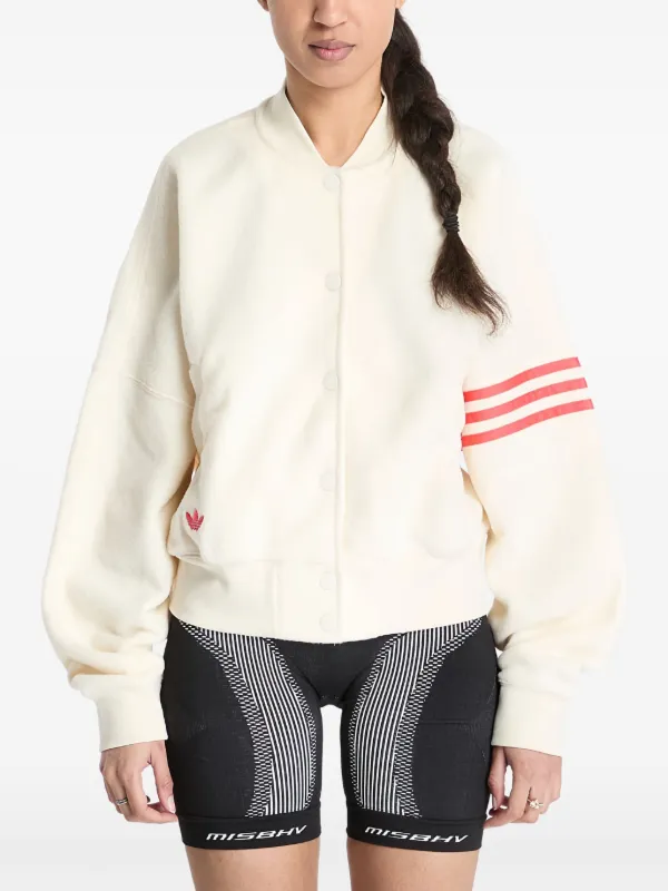 Adidas Originals Fleece Bomber Jacket Neutrals FARFETCH PH
