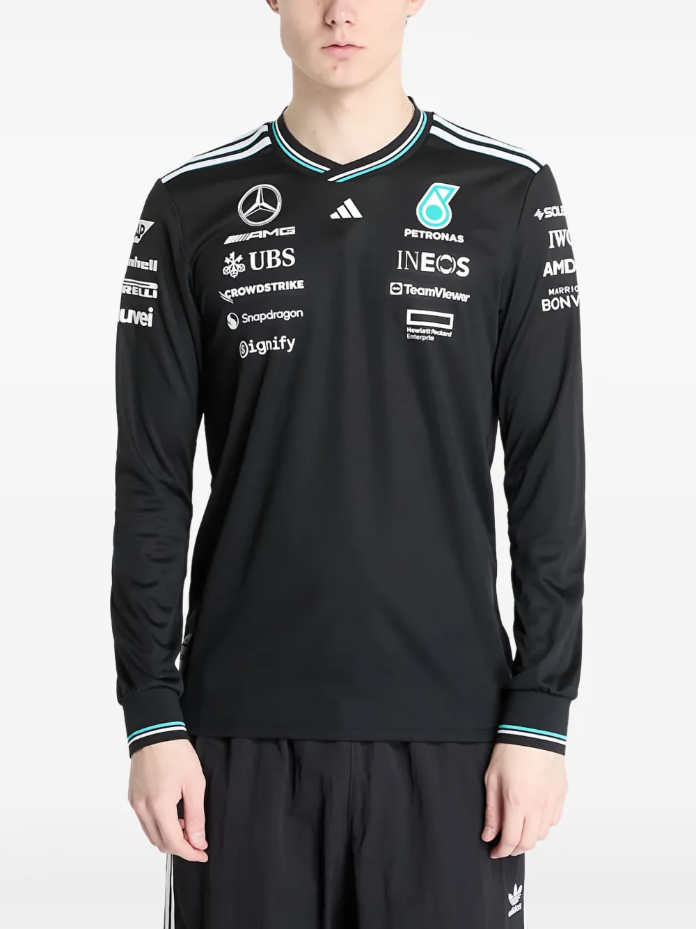 adidas playera AMG Petronas Formula One Team DNA en colaboración con Mercedes | negro | Image 1