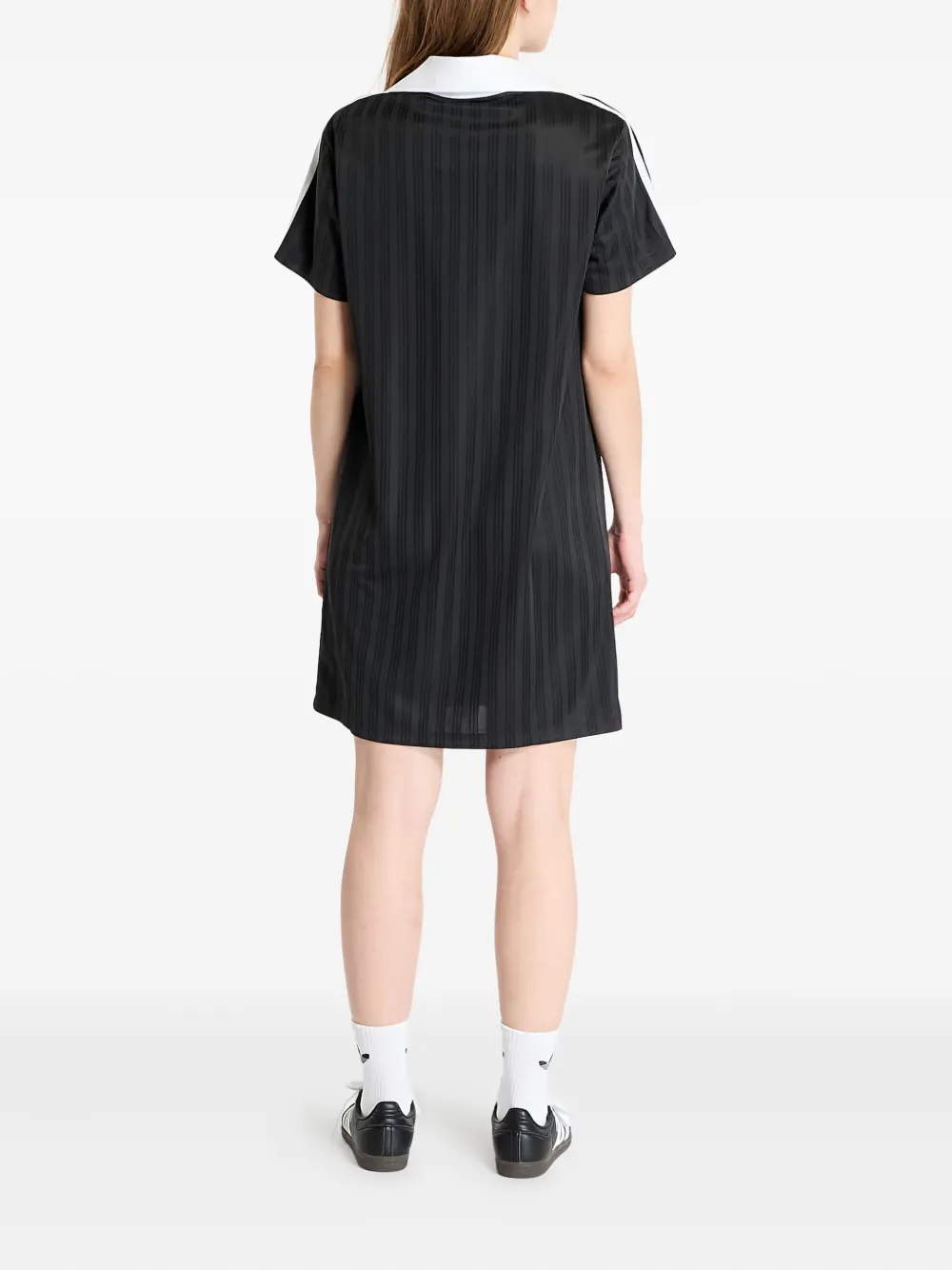 Adidas Originals Jacquard V-neck Mini Dress In Black