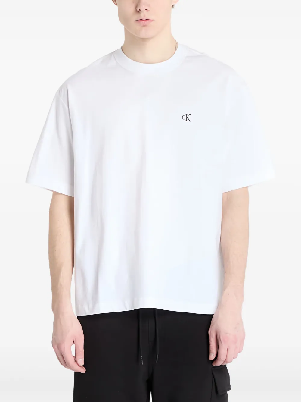 Calvin Klein logo-embroidered T-shirt | White | Image 1