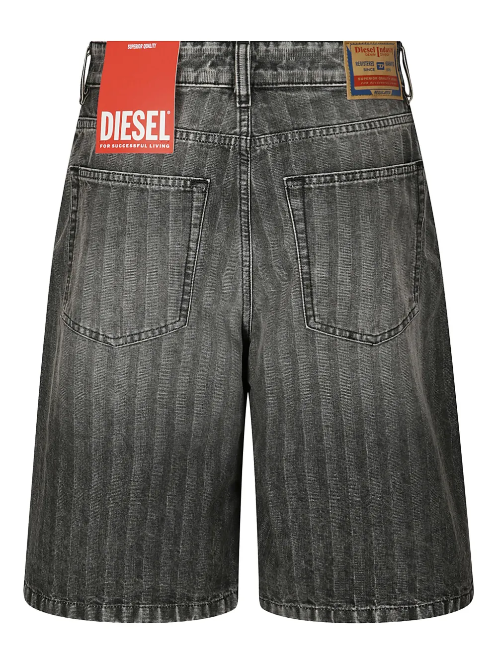 Diesel De-sire-short Herringbone Denim Shorts In Grey