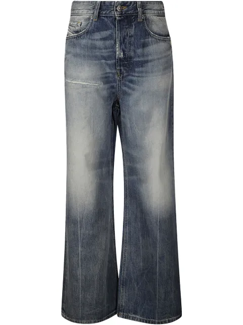 Diesel washed effect wide leg jeans 
