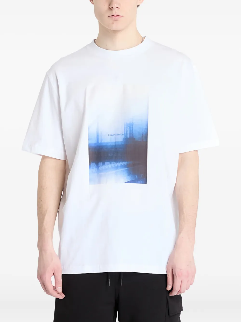 Calvin Klein Jeans playera con motivo gráfico | blanco | Image 1
